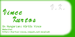 vince kurtos business card
