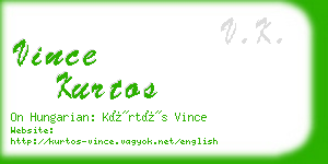 vince kurtos business card